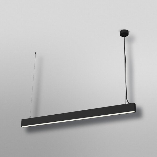 OSRAM Lampă suspendată LED Office line Cuboid negru 4.000 K dimabil, reglabil, Negru, Studiu / Birou, Aluminiu, Modern