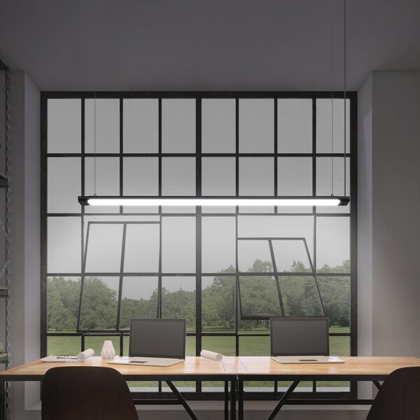 OSRAM Lampă suspendată LED Office line Slab negru 4.000 K dimabil, reglabil, Negru, Studiu / Birou, Aluminiu, Modern