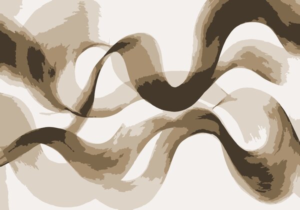 Fototapet Curbe dinamice abstracte în tonuri neutre, Fototapet abstracte, Fototapet populare, w02304v2 - Tapeko.ro
