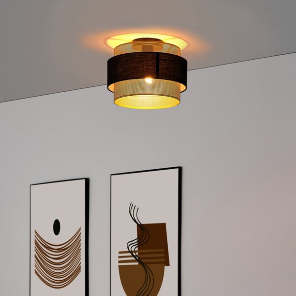 OSRAM Plafonieră Decor Hornet, 1 bec, negru/auriu, reglabil, Negru, Camera de zi / sufragerie, Țesătură / Textil, Modern