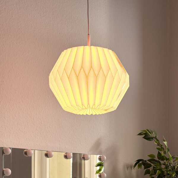 OSRAM Lampă suspendată Decor Paper Gem, albă, hârtie, E27, reglabil, Alb, Camera de zi / sufragerie, Hârtie / Carton