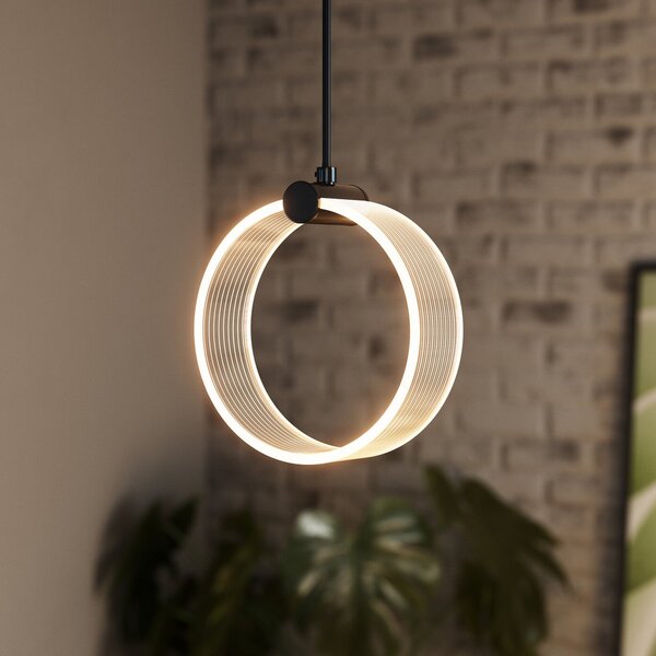 OSRAM Lampă suspendată LED Decor Circle, 1 bec, CCT, negru, Negru, Camera de zi / sufragerie, Plastic, Modern