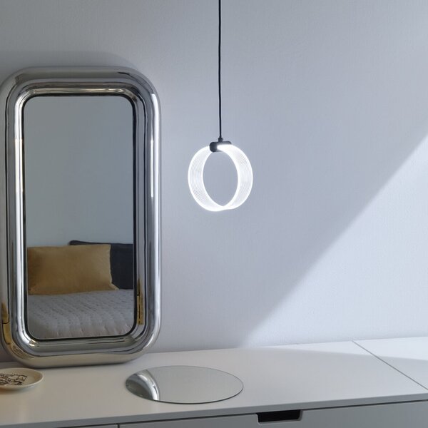 OSRAM Lampă suspendată LED Decor Circle, 1 bec, CCT, negru, Negru, Camera de zi / sufragerie, Plastic, Modern