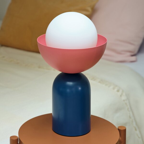 OSRAM Lampa de masă Decor Bowl, albastru/roz, oțel, E14, Albastru, Camera de zi / sufragerie, Metal, Modern