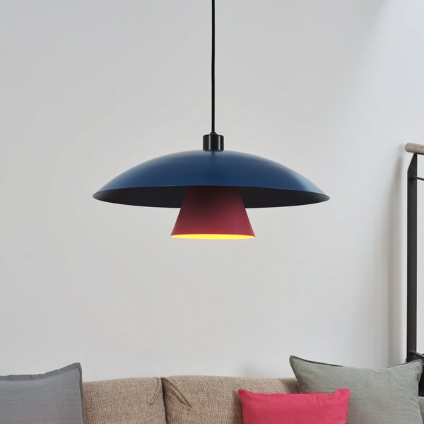 OSRAM Lampă suspendată Decor Flying Mushroom albastru/roz, oțel, E27, reglabil, Albastru, Bucătărie, Metal, Modern