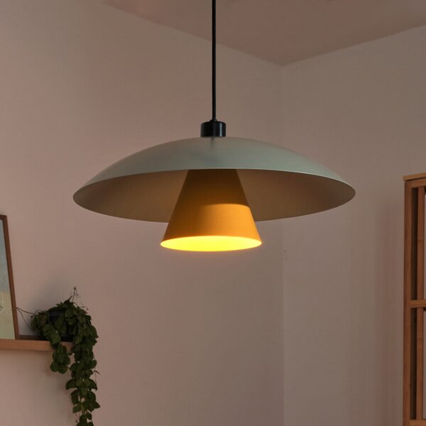 OSRAM Lampă suspendată Decor Flying Mushroom verde/galben, oțel, E27, reglabil, Verde, Bucătărie, Metal, Modern