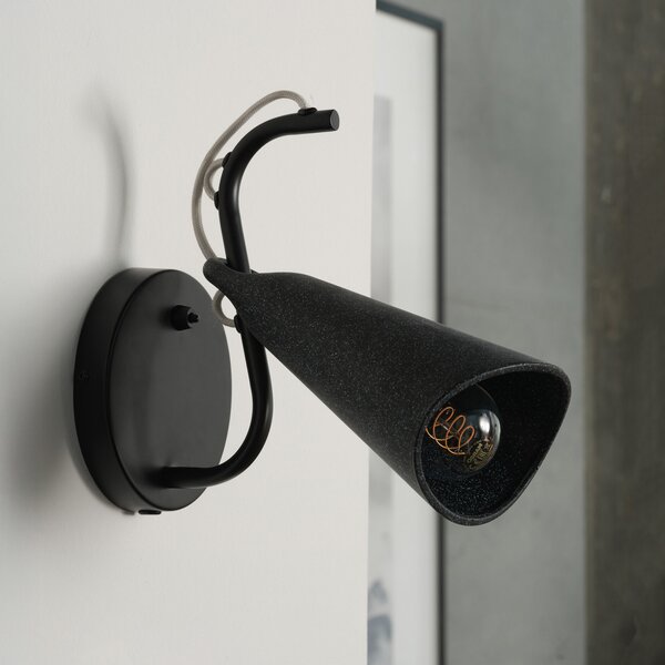 OSRAM Aplică Decor Bell, negru, oțel, E27, reglabil, Negru, Camera de zi / sufragerie, Metal, Modern