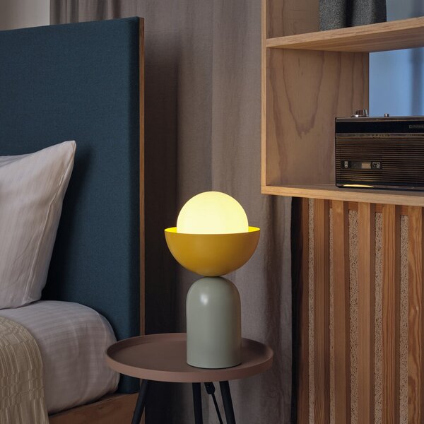 OSRAM Lampa de masă Decor Bowl, verde/galben, oțel, E14, Verde, Camera de zi / sufragerie, Metal, Modern