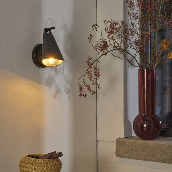 OSRAM Aplică Decor Bell, negru, oțel, E27, reglabil, Negru, Camera de zi / sufragerie, Metal, Modern