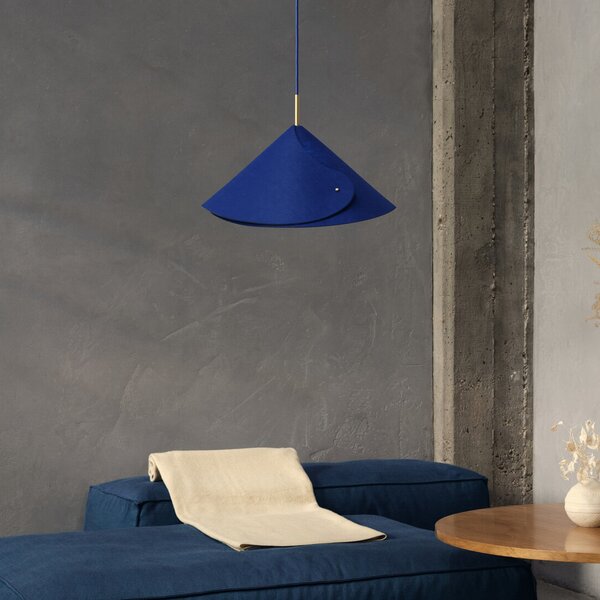 OSRAM Lampă suspendată Decor Flip, albastră, pâslă, E14, reglabilă, reglabil, Albastru, Camera de zi / sufragerie, Țesătură / Textil