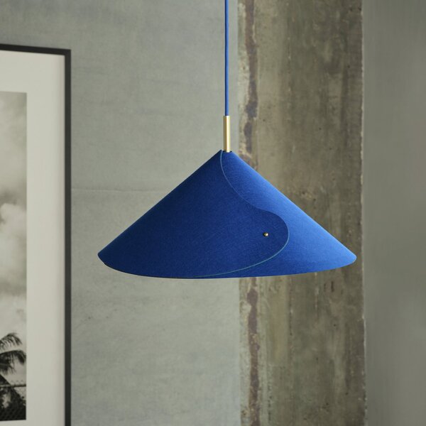 OSRAM Lampă suspendată Decor Flip, albastră, pâslă, E14, reglabilă, reglabil, Albastru, Camera de zi / sufragerie, Țesătură / Textil