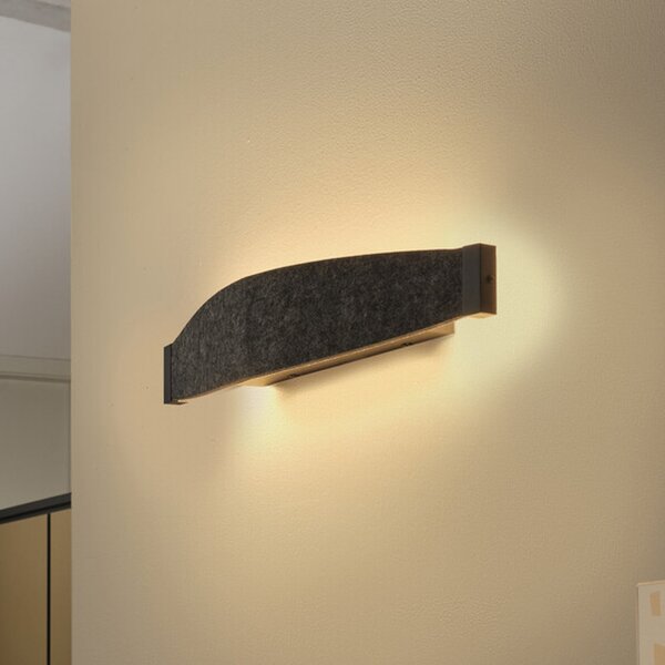 OSRAM Aplică LED Decor Flat Felt, gri, pâslă, 3.000 K, Gri, Camera de zi / sufragerie, Țesătură / Textil, Modern
