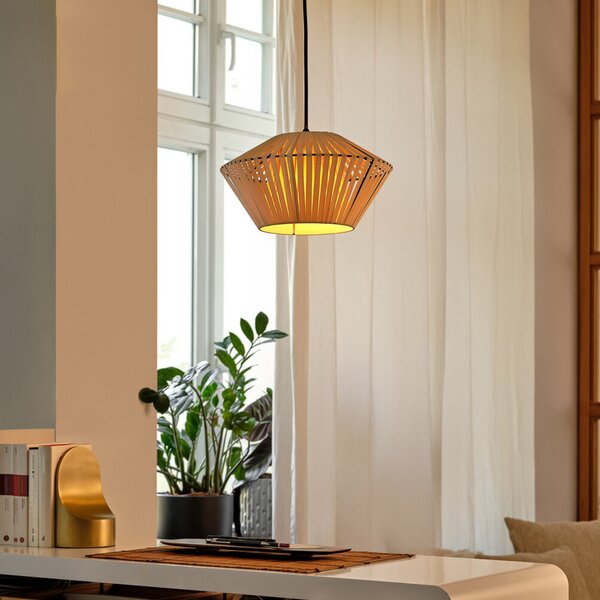 OSRAM Lampă suspendată Decor Bandă Ø 30,5 cm, bej, textil, E27, reglabil, Bej, Camera de zi / sufragerie, Țesătură / Textil