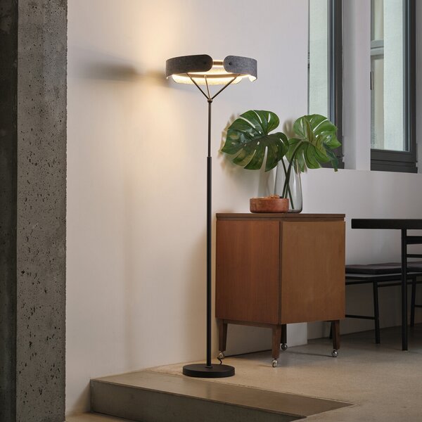 OSRAM Lampadar LED Decor Curve Felt, gri, pâslă, 3.000 K, Gri, Camera de zi / sufragerie, Țesătură / Textil, Modern