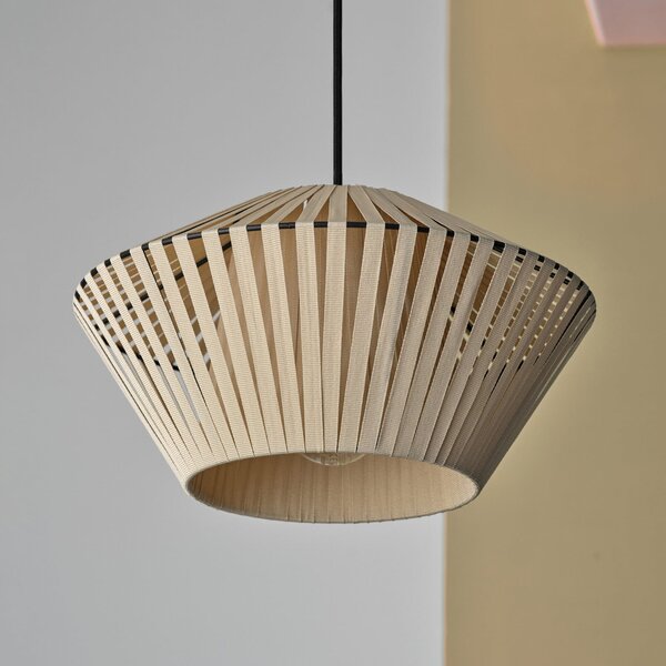 OSRAM Lampă suspendată Decor Bandă Ø 30,5 cm, bej, textil, E27, reglabil, Bej, Camera de zi / sufragerie, Țesătură / Textil