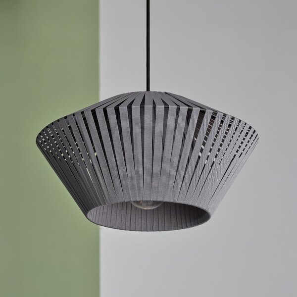 OSRAM Lampă suspendată Decor Bandă Ø 30,5 cm, gri, textil, E27, reglabil, Gri, Camera de zi / sufragerie, Țesătură / Textil