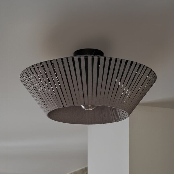 OSRAM Plafonieră Decor bandă gri, Ø 40,5 cm, textilă, E27, reglabil, Gri, Camera de zi / sufragerie, Țesătură / Textil