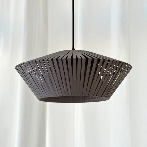 OSRAM Lampă suspendată Decor Bandă Ø 40,5 cm, gri, textil, E27, reglabil, Gri, Camera de zi / sufragerie, Țesătură / Textil