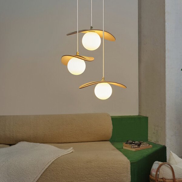 OSRAM Lampa suspendată Decor Pearl, 3 becuri, bej, pâslă, G9, reglabil, Bej, Camera de zi / sufragerie, Țesătură / Textil, Modern
