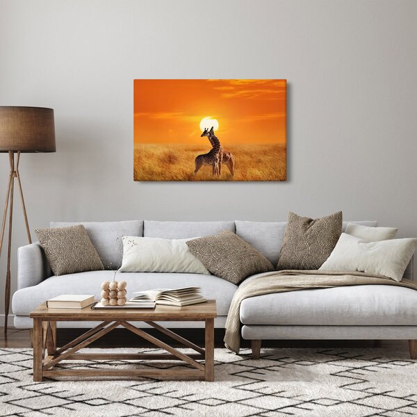 Tablou - Girafe în Parcul Național Serengeti (90x60 cm)