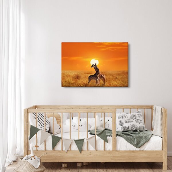 Tablou - Girafe în Parcul Național Serengeti (90x60 cm)