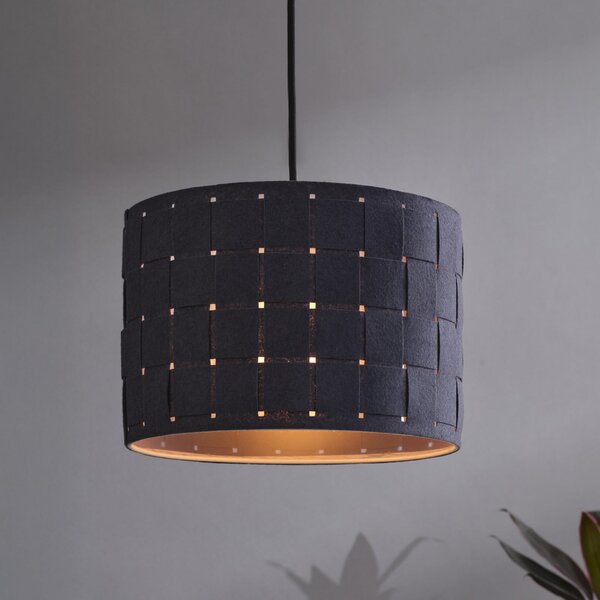 OSRAM Lampă suspendată Decor Felt Weaving, Ø 28 cm, gri, pâslă E27, reglabil, Gri, Camera de zi / sufragerie, Țesătură / Textil