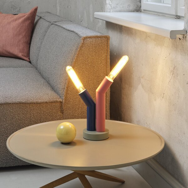 OSRAM Lampa de masă Decor Straw, 2 becuri, colorată, oțel, E27, Multicolor, Camera de zi / sufragerie, Metal, Modern