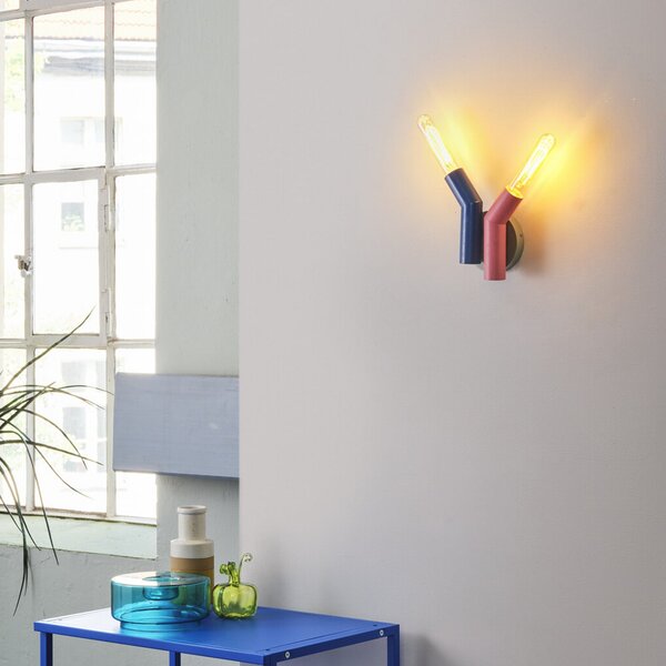 OSRAM Aplică Decor Straw, 2 becuri, colorată, oțel, E27, reglabil, Multicolor, Camera de zi / sufragerie, Metal, Modern