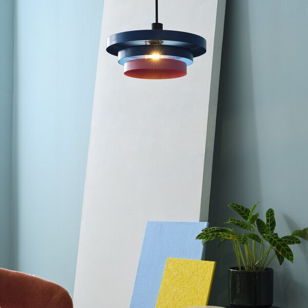 OSRAM Lampă suspendată Decor Layers, albastru/roz, oțel, E27, reglabil, Albastru, Bucătărie, Metal, Modern