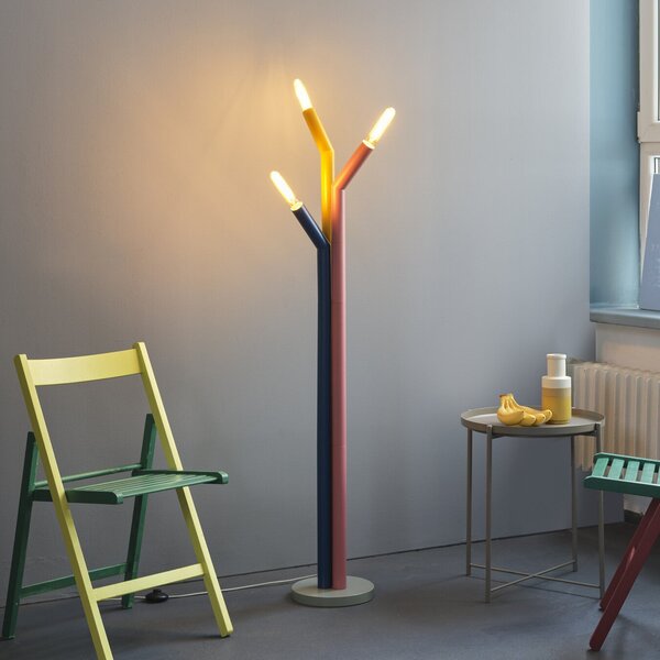OSRAM Lampadar Decor Straw, cu 3 becuri, colorată, oțel, E27, Multicolor, Camera de zi / sufragerie, Metal, Modern