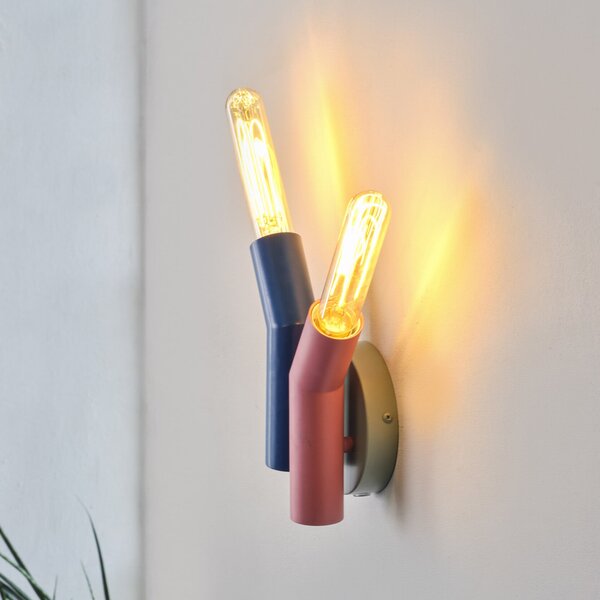 OSRAM Aplică Decor Straw, 2 becuri, colorată, oțel, E27, reglabil, Multicolor, Camera de zi / sufragerie, Metal, Modern