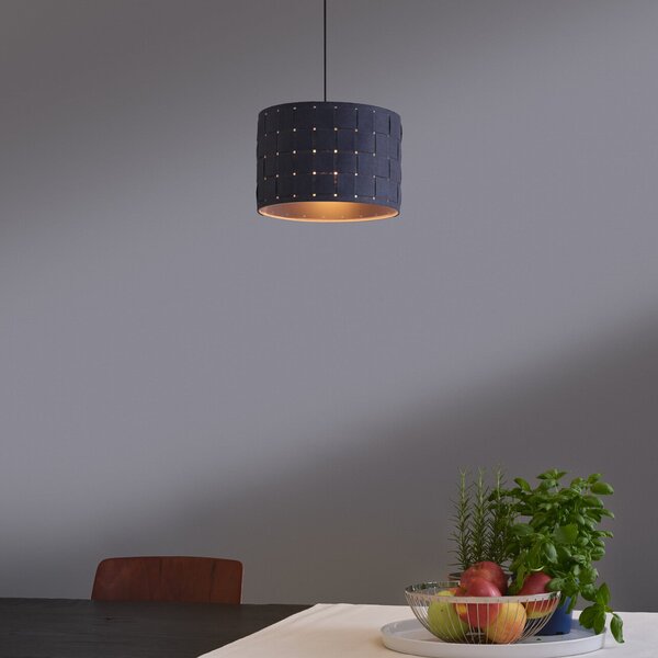 OSRAM Lampă suspendată Decor Felt Weaving, Ø 28 cm, gri, pâslă E27, reglabil, Gri, Camera de zi / sufragerie, Țesătură / Textil