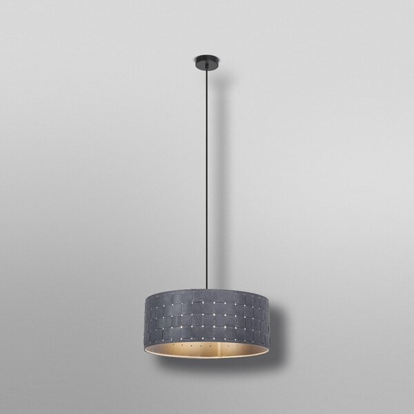OSRAM Lampă suspendată Decor Felt Weaving, Ø 48 cm, gri, pâslă E27, reglabil, Gri, Camera de zi / sufragerie, Țesătură / Textil