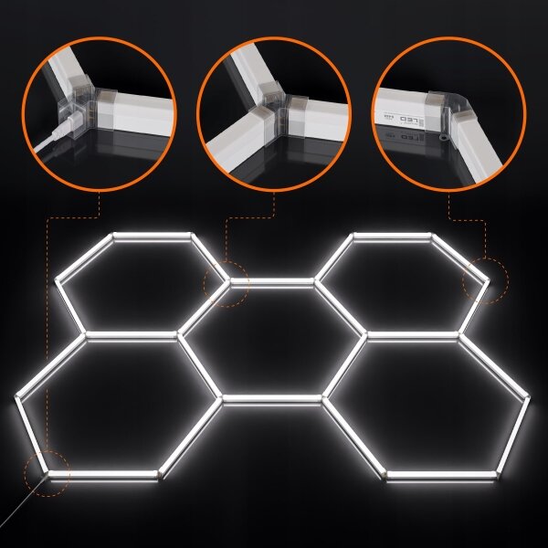 LED Stm plafonieră HEXAGON LED/240W/85-265V 5000K CRI 90 IP54 albă