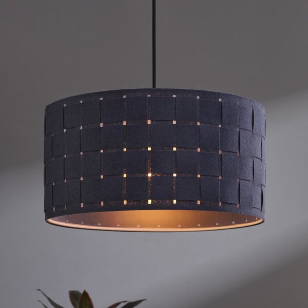 OSRAM Lampă suspendată Decor Felt Weaving, Ø 38 cm, gri, pâslă E27, reglabil, Gri, Camera de zi / sufragerie, Țesătură / Textil