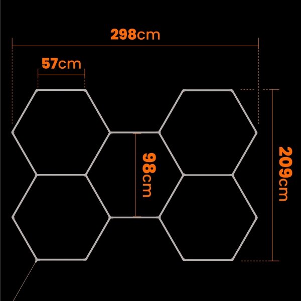LED Stm plafonieră HEXAGON LED/240W/85-265V 5000K CRI 90 IP54 albă