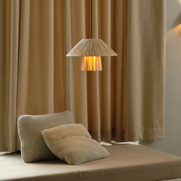 OSRAM Lampă suspendată Decor Bamboo Paper Hut Ø 40 cm, bambus, E27, reglabil, Maro / Rugină, Camera de zi / sufragerie, Bamboo, Casă de țară / Rustic