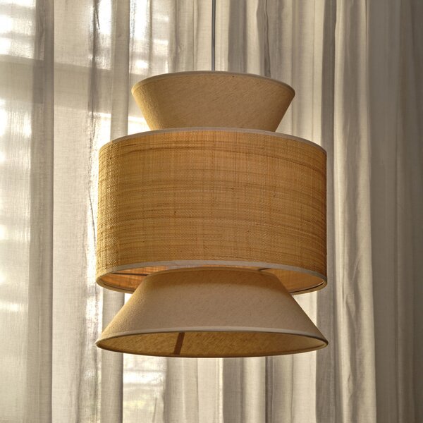 OSRAM Lampă suspendată Decor Wrap Cone, bej, rafia, in, E27, reglabil, Bej, Camera de zi / sufragerie, Țesătură / Textil, Casă de țară / Rustic