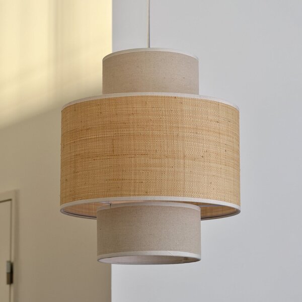 OSRAM Lampă suspendată Decor Wrap Cylinder, bej, rafia, in, reglabil, Bej, Camera de zi / sufragerie, Țesătură / Textil, Casă de țară / Rustic