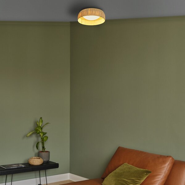 OSRAM Plafonieră LED Decor Bamboo Paper, Ø 30 cm, bambus, Maro / Rugină, Camera de zi / sufragerie, Bamboo, Casă de țară / Rustic
