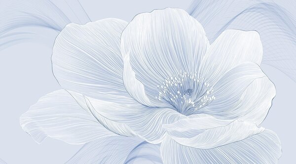 Fototapet Delicate florale linie art design, Fototapet natură, Fototapet populare, w02511v1 - Tapeko.ro