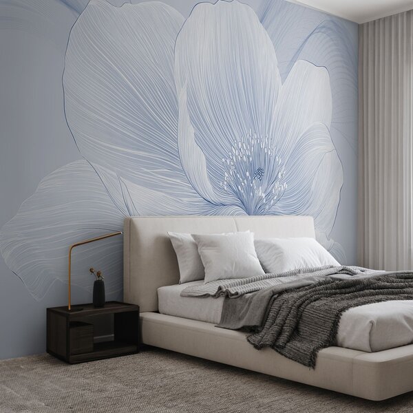 Fototapet Delicate florale linie art design, Fototapet natură, Fototapet populare, w02511v1 - Tapeko.ro