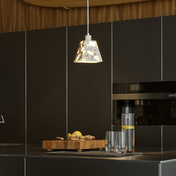 OSRAM Lampă suspendată Decor Gleam Weight, Terrazzo, bej, E14, reglabil, Bej, Camera de zi / sufragerie, Marmură