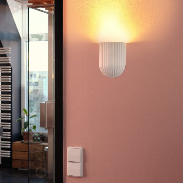 OSRAM Aplică Decor Plaster Routes, albă, gips, GU10, reglabil, Alb, Camera de zi / sufragerie, Tencuială / Argilă