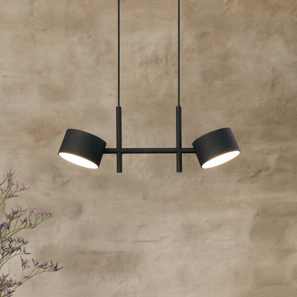 OSRAM Lampă suspendată LED Decor Kyoto, 2 becuri, negru, dimabil, reglabil, Negru, Camera de zi / sufragerie, Aluminiu, Modern