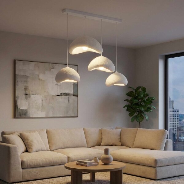 Brilagi - Lustră suspendată pe cablu WABI SABI 4xE27/40W/230V albă