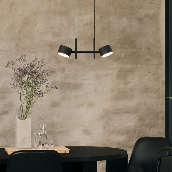 OSRAM Lampă suspendată LED Decor Kyoto, 2 becuri, negru, dimabil, reglabil, Negru, Camera de zi / sufragerie, Aluminiu, Modern