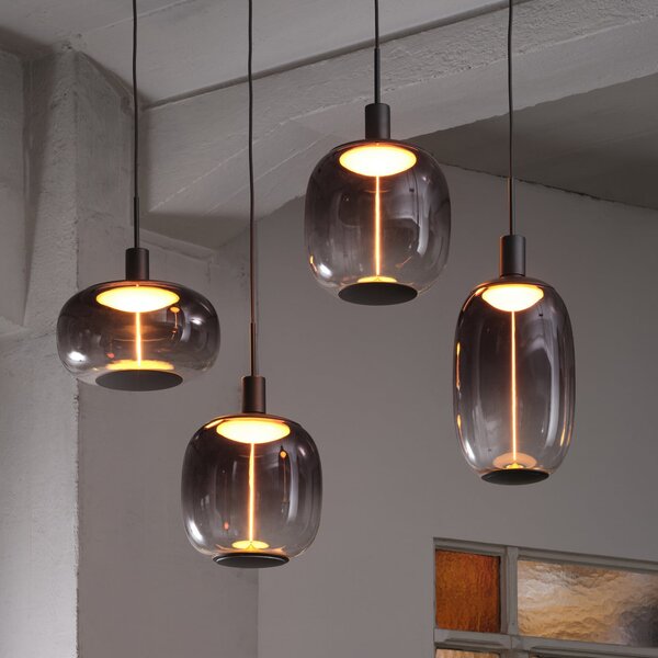 OSRAM Lampă suspendată Decor Needle Linear, gri, oțel, 4 becuri E27, reglabil, Gri, Camera de zi / sufragerie, Metal, Modern
