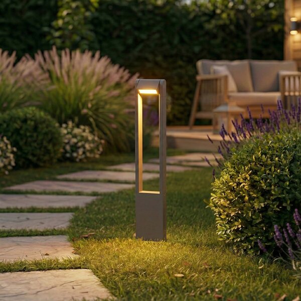 Lămpi de exterior Lindby, Meloni, Negru, Terasă, Aluminiu, Modern