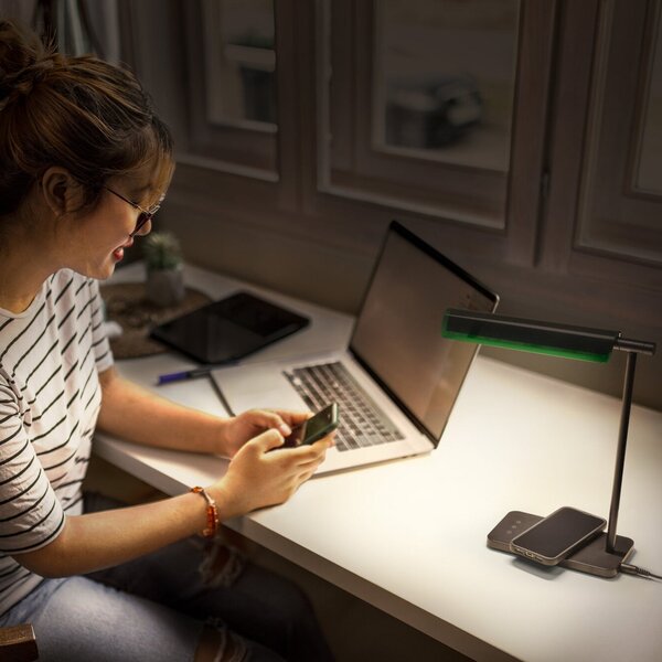 OSRAM Lampa de birou cu LED Office Line Desk Roof negru, CCT, dimabil, reglabil, Negru, Studiu / Birou, Metal